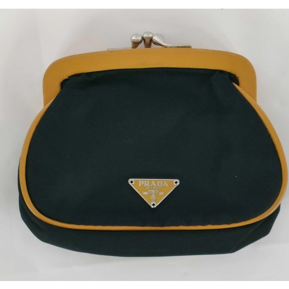 Prada Black and Tan Kiss-lock Wallet - Picture 1 of 1